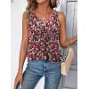 imageZeagoo Womens Tank Tops Loose Fit V Neck Ruched Sleeveless Tops Casual Basic Banded Shirts SXXLBlack White Red Flower