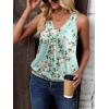 imageZeagoo Womens Tank Tops Loose Fit V Neck Ruched Sleeveless Tops Casual Basic Banded Shirts SXXLBlue White Pink Flower