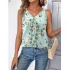 imageZeagoo Womens Tank Tops Loose Fit V Neck Ruched Sleeveless Tops Casual Basic Banded Shirts SXXLBlue White Pink Flower