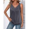 imageZeagoo Womens Tank Tops Loose Fit V Neck Ruched Sleeveless Tops Casual Basic Banded Shirts SXXLDark Grey