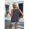 imageZeagoo Womens Tank Tops Loose Fit V Neck Ruched Sleeveless Tops Casual Basic Banded Shirts SXXLDark Grey