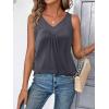 imageZeagoo Womens Tank Tops Loose Fit V Neck Ruched Sleeveless Tops Casual Basic Banded Shirts SXXLDark Grey