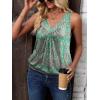 imageZeagoo Womens Tank Tops Loose Fit V Neck Ruched Sleeveless Tops Casual Basic Banded Shirts SXXLGreen Cream