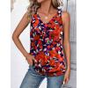 imageZeagoo Womens Tank Tops Loose Fit V Neck Ruched Sleeveless Tops Casual Basic Banded Shirts SXXLNavy Black Red Flower