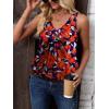 imageZeagoo Womens Tank Tops Loose Fit V Neck Ruched Sleeveless Tops Casual Basic Banded Shirts SXXLNavy Black Red Flower