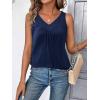 imageZeagoo Womens Tank Tops Loose Fit V Neck Ruched Sleeveless Tops Casual Basic Banded Shirts SXXLNavy Blue