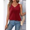 imageZeagoo Womens Tank Tops Loose Fit V Neck Ruched Sleeveless Tops Casual Basic Banded Shirts SXXLRed