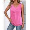 imageZeagoo Womens Tank Tops Loose Fit V Neck Ruched Sleeveless Tops Casual Basic Banded Shirts SXXLRose Red