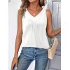imageZeagoo Womens Tank Tops Loose Fit V Neck Ruched Sleeveless Tops Casual Basic Banded Shirts SXXLWhite