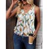 imageZeagoo Womens Tank Tops Loose Fit V Neck Ruched Sleeveless Tops Casual Basic Banded Shirts SXXLWhite Green Yellow Leaves