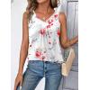 imageZeagoo Womens Tank Tops Loose Fit V Neck Ruched Sleeveless Tops Casual Basic Banded Shirts SXXLWhite Red Blue Flower