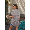 imageHOTOUCH Linen Button Down Shirt Women Short Sleeve Cotton Blouses V Neck Collared Summer Beach Tops S2XLFloral Purple