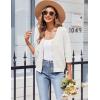 imageZeagoo Womens 34 Sleeve Cropped Cardigan 2025 Summer Lightweight Crochet Shrug Button Down Knit Sweater CardigansAwhite