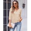 imageZeagoo Womens 34 Sleeve Cropped Cardigan 2025 Summer Lightweight Crochet Shrug Button Down Knit Sweater CardigansBeige
