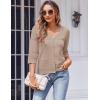 imageZeagoo Womens 34 Sleeve Cropped Cardigan 2025 Summer Lightweight Crochet Shrug Button Down Knit Sweater CardigansCamel