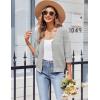 imageZeagoo Womens 34 Sleeve Cropped Cardigan 2025 Summer Lightweight Crochet Shrug Button Down Knit Sweater CardigansGrey