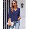 imageZeagoo Womens 34 Sleeve Cropped Cardigan 2025 Summer Lightweight Crochet Shrug Button Down Knit Sweater CardigansNavy Blue