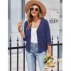 imageZeagoo Womens 34 Sleeve Cropped Cardigan 2025 Summer Lightweight Crochet Shrug Button Down Knit Sweater CardigansNavy Blue
