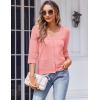 imageZeagoo Womens 34 Sleeve Cropped Cardigan 2025 Summer Lightweight Crochet Shrug Button Down Knit Sweater CardigansPink