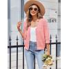 imageZeagoo Womens 34 Sleeve Cropped Cardigan 2025 Summer Lightweight Crochet Shrug Button Down Knit Sweater CardigansPink