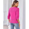 imageZeagoo Womens 34 Sleeve Cropped Cardigan 2025 Summer Lightweight Crochet Shrug Button Down Knit Sweater CardigansRose Red