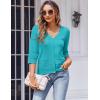 imageZeagoo Womens 34 Sleeve Cropped Cardigan 2025 Summer Lightweight Crochet Shrug Button Down Knit Sweater CardigansTeal