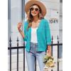 imageZeagoo Womens 34 Sleeve Cropped Cardigan 2025 Summer Lightweight Crochet Shrug Button Down Knit Sweater CardigansTeal