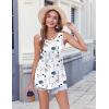 imageZeagoo Womens Summer Tank Tops 2025 Pleated Crew Neck Floral Solid Loose Fit Casual Sleeveless Flowy Boho Tunic ShirtsAblue Flower