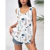 imageZeagoo Womens Summer Tank Tops 2025 Pleated Crew Neck Floral Solid Loose Fit Casual Sleeveless Flowy Boho Tunic ShirtsAblue Flower
