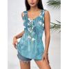 imageZeagoo Womens Summer Tank Tops 2025 Pleated Crew Neck Floral Solid Loose Fit Casual Sleeveless Flowy Boho Tunic ShirtsBf202