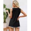 imageZeagoo Womens Summer Tank Tops 2025 Pleated Crew Neck Floral Solid Loose Fit Casual Sleeveless Flowy Boho Tunic ShirtsBlack