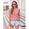 imageZeagoo Womens Summer Tank Tops 2025 Pleated Crew Neck Floral Solid Loose Fit Casual Sleeveless Flowy Boho Tunic ShirtsCoral