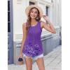 imageZeagoo Womens Summer Tank Tops 2025 Pleated Crew Neck Floral Solid Loose Fit Casual Sleeveless Flowy Boho Tunic ShirtsFloral Purple Printed
