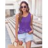 imageZeagoo Womens Summer Tank Tops 2025 Pleated Crew Neck Floral Solid Loose Fit Casual Sleeveless Flowy Boho Tunic ShirtsFloral Purple Printed