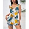 imageZeagoo Womens Summer Tank Tops 2025 Pleated Crew Neck Floral Solid Loose Fit Casual Sleeveless Flowy Boho Tunic ShirtsFloral Tye Dye