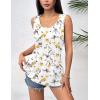 imageZeagoo Womens Summer Tank Tops 2025 Pleated Crew Neck Floral Solid Loose Fit Casual Sleeveless Flowy Boho Tunic ShirtsFloral Yellow