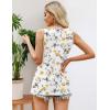 imageZeagoo Womens Summer Tank Tops 2025 Pleated Crew Neck Floral Solid Loose Fit Casual Sleeveless Flowy Boho Tunic ShirtsFloral Yellow