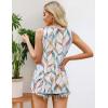 imageZeagoo Womens Summer Tank Tops 2025 Pleated Crew Neck Floral Solid Loose Fit Casual Sleeveless Flowy Boho Tunic ShirtsLeaf Print
