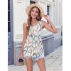 imageZeagoo Womens Summer Tank Tops 2025 Pleated Crew Neck Floral Solid Loose Fit Casual Sleeveless Flowy Boho Tunic ShirtsLeaf Print