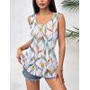 imageZeagoo Womens Summer Tank Tops 2025 Pleated Crew Neck Floral Solid Loose Fit Casual Sleeveless Flowy Boho Tunic ShirtsLeaf Print