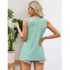 imageZeagoo Womens Summer Tank Tops 2025 Pleated Crew Neck Floral Solid Loose Fit Casual Sleeveless Flowy Boho Tunic ShirtsMint Green