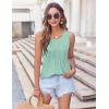 imageZeagoo Womens Summer Tank Tops 2025 Pleated Crew Neck Floral Solid Loose Fit Casual Sleeveless Flowy Boho Tunic ShirtsMint Green