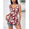 imageZeagoo Womens Summer Tank Tops 2025 Pleated Crew Neck Floral Solid Loose Fit Casual Sleeveless Flowy Boho Tunic ShirtsRed White Flower