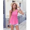 imageZeagoo Womens Summer Tank Tops 2025 Pleated Crew Neck Floral Solid Loose Fit Casual Sleeveless Flowy Boho Tunic ShirtsRose Red