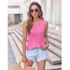 imageZeagoo Womens Summer Tank Tops 2025 Pleated Crew Neck Floral Solid Loose Fit Casual Sleeveless Flowy Boho Tunic ShirtsRose Red