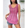 imageZeagoo Womens Summer Tank Tops 2025 Pleated Crew Neck Floral Solid Loose Fit Casual Sleeveless Flowy Boho Tunic ShirtsXh370