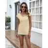 imageZeagoo Womens Tops Cap Sleeve T Shirts V Neck Basic Tees Tops Lightweight Casual Summer Fashion Trendy Outfits Clothes1cream
