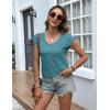 imageZeagoo Womens Tops Cap Sleeve T Shirts V Neck Basic Tees Tops Lightweight Casual Summer Fashion Trendy Outfits Clothes1darkblue