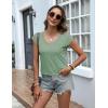 imageZeagoo Womens Tops Cap Sleeve T Shirts V Neck Basic Tees Tops Lightweight Casual Summer Fashion Trendy Outfits Clothes1green