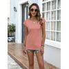 imageZeagoo Womens Tops Cap Sleeve T Shirts V Neck Basic Tees Tops Lightweight Casual Summer Fashion Trendy Outfits Clothes1pink